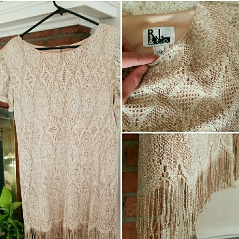 R&J Co gold glittery flapper-esque dress